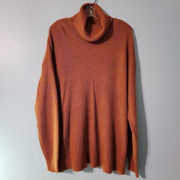 Shein Funnel Neck Drop Shoulder Ribbed Knit Sweater - Picture 5 of 15